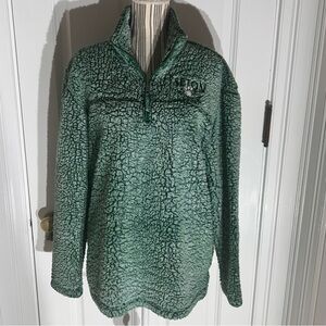 Green Sherpa Quarter-Zip Pullover seton saints large winter S242